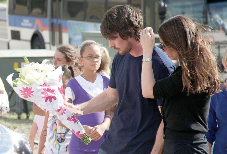 Christian Bale visits memorial